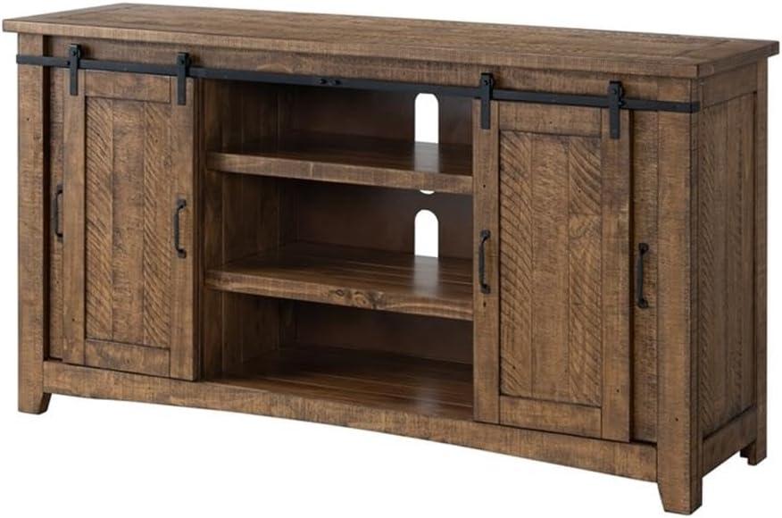Chesapeake Solid Wood TV Stand Natural Brown Finish - Martin Svensson Home