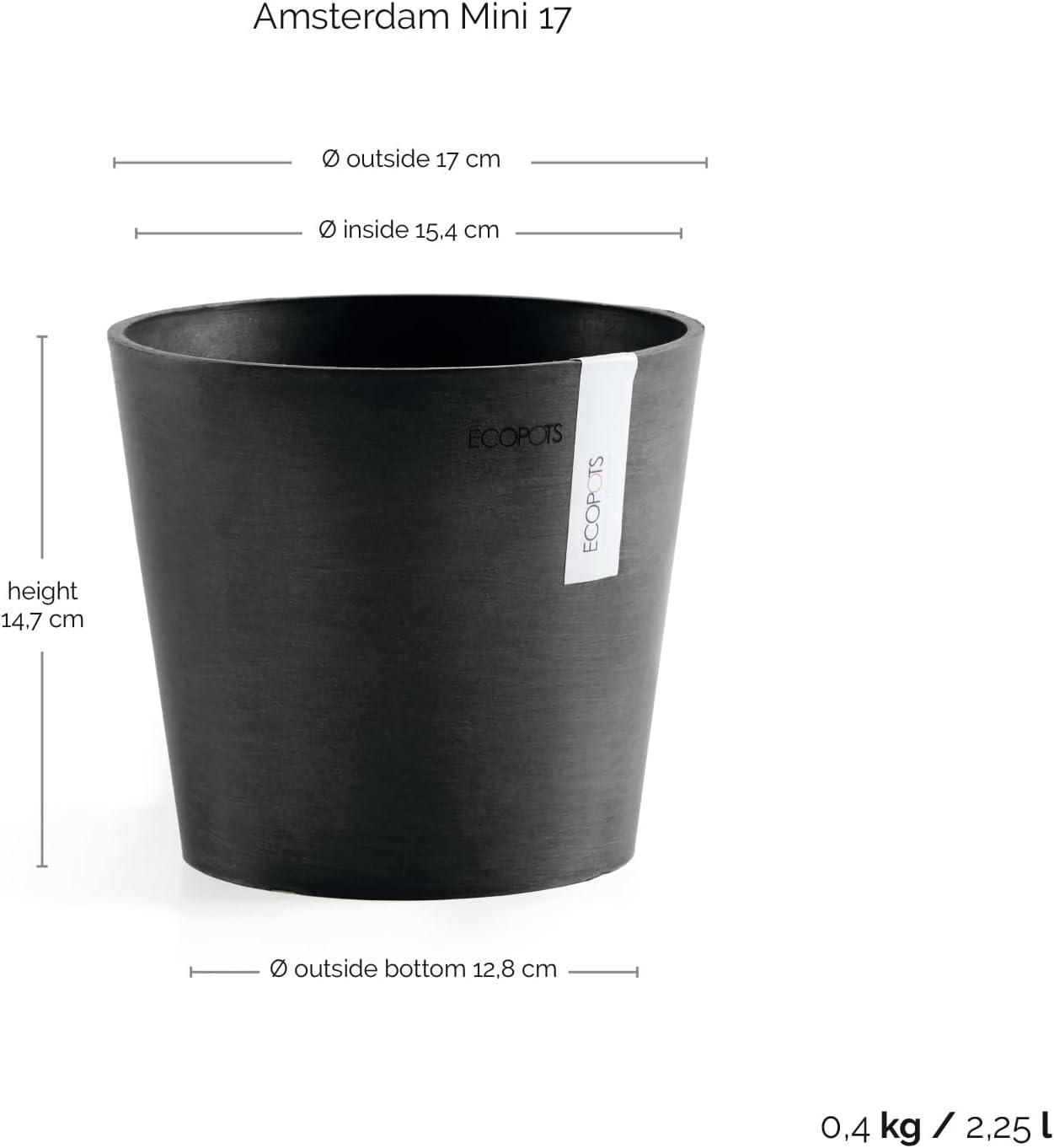 Ecopots Ecopots Indoor/Outdoor Modern Round Recycled Plastic Planter Flower Pot