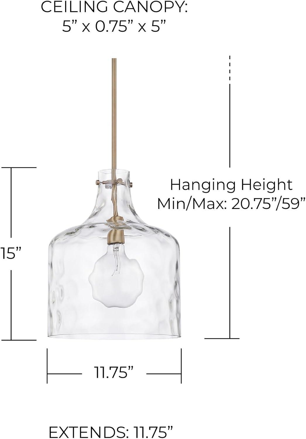 Capital Lighting 325717 1 Light 15" Tall Pendant - Brass