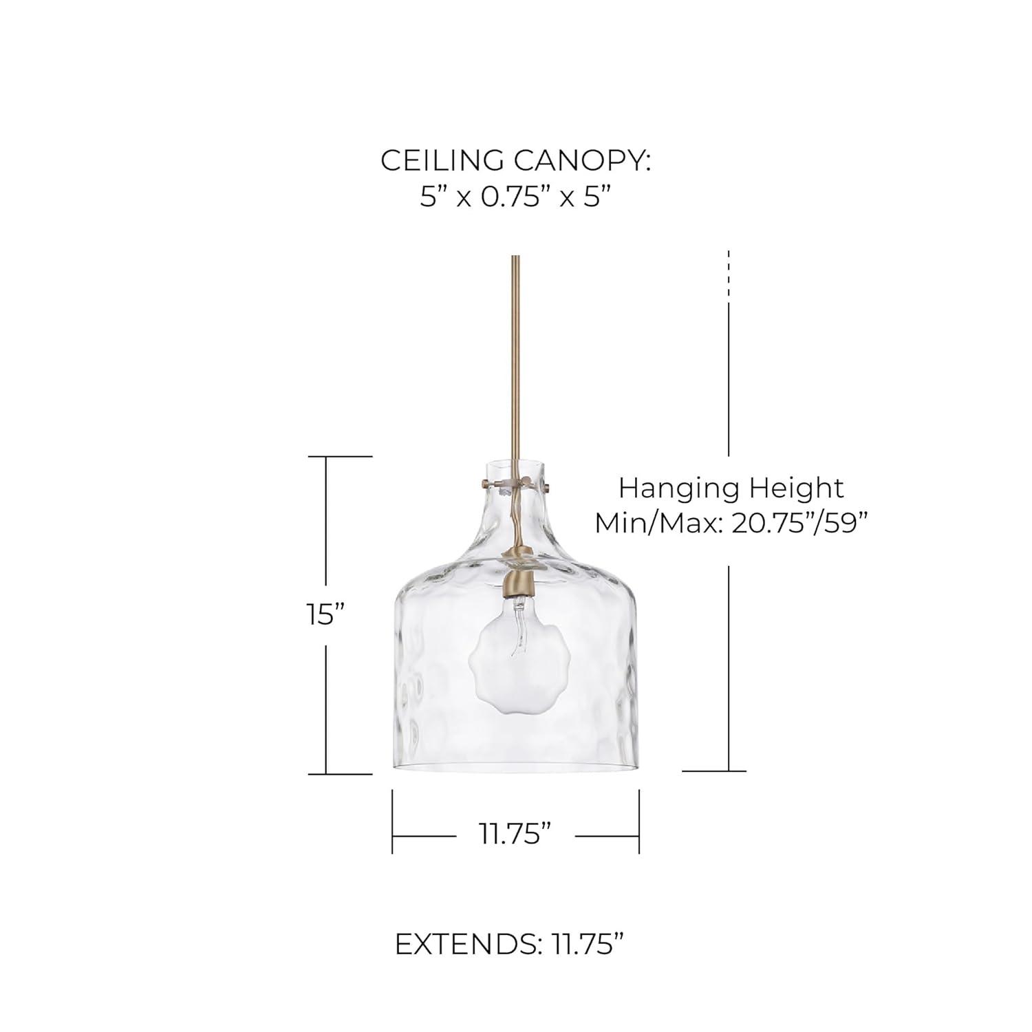 Capital Lighting 325717 1 Light 15" Tall Pendant - Brass