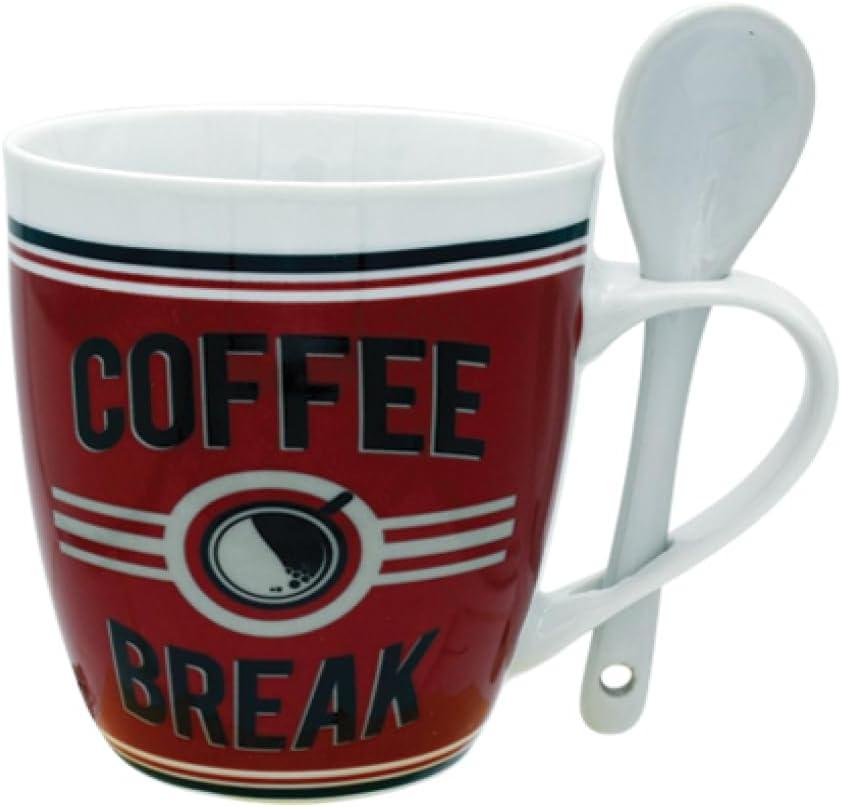 Coffee Mug Set of 4 Nice Mugs Porcelain 10 oz Unique White Tea Cups for Home, Office Breakroom - A Great Marriage or Friends Gift Boxed Set, Secret Santa