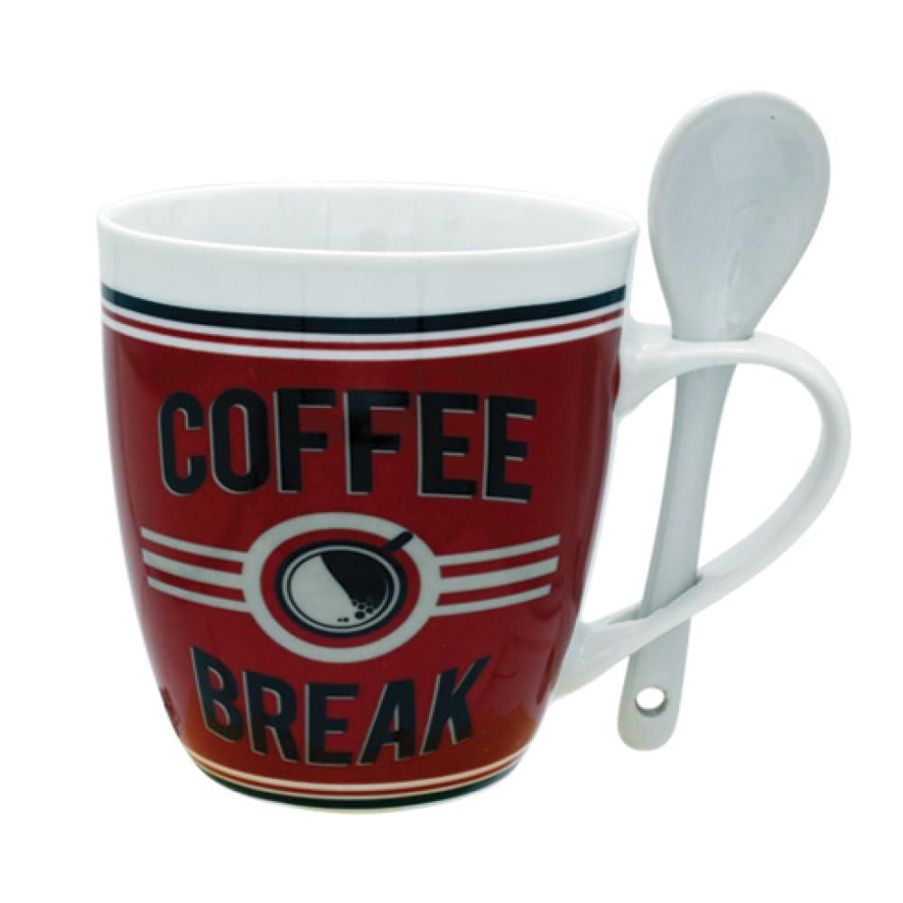 Coffee Mug Set of 4 Nice Mugs Porcelain 10 oz Unique White Tea Cups for Home, Office Breakroom - A Great Marriage or Friends Gift Boxed Set, Secret Santa