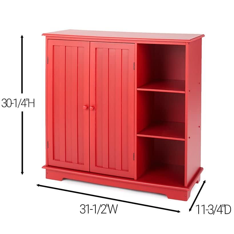 The Lakeside Collection Beadboard Wooden Storage Cabinets - Red