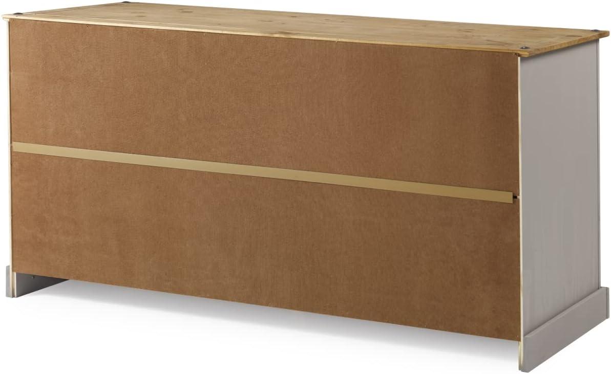 65.91 x 31.73 x 16.93 in. Cottage Series Wood Buffet Sideboard, Corona Gray