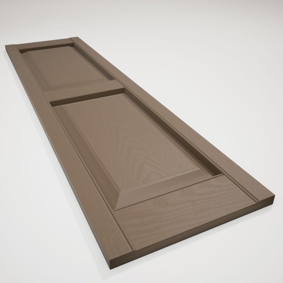 Builders Edge, TailorMade Two Equal Panels, Raised Panel Shutters, Includes Matching Installation Spikes (Per Pair) | Wayfair