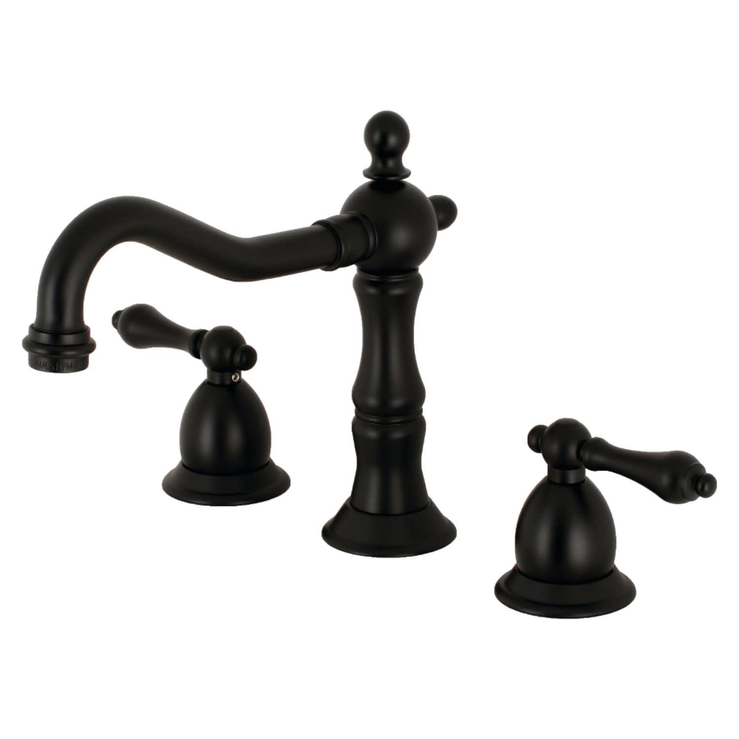 Kingston Brass KS1970AL Kingston Brass Heritage Two-Handle 3-Hole Deck Mount Widespread Bathroom Faucet with Brass Pop-Up Drain