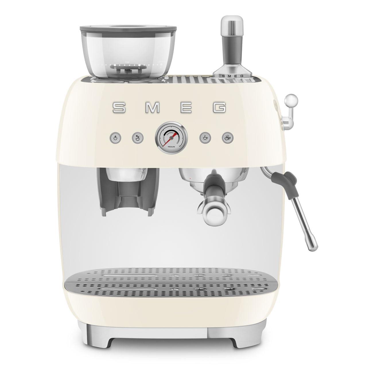 SMEG Cream Semi-Automatic Espresso Machine with Milk Frother