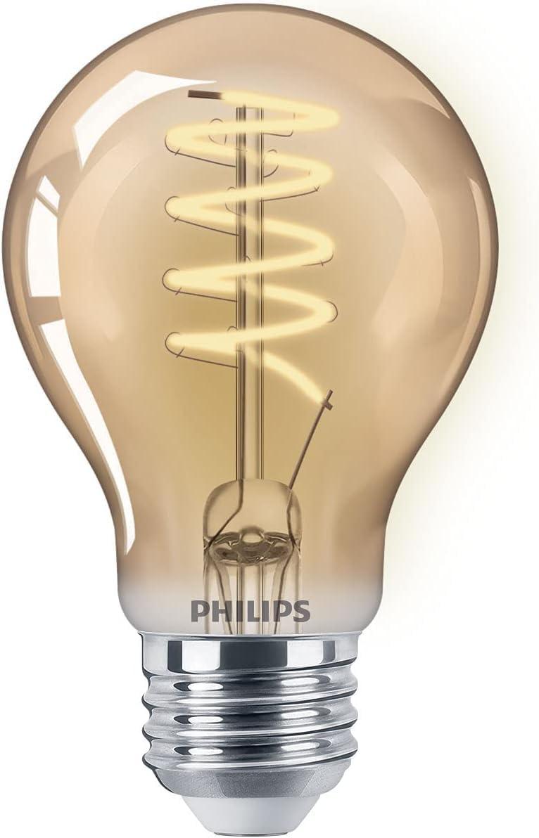 Amber Glass Dimmable Vintage LED A19 Light Bulb