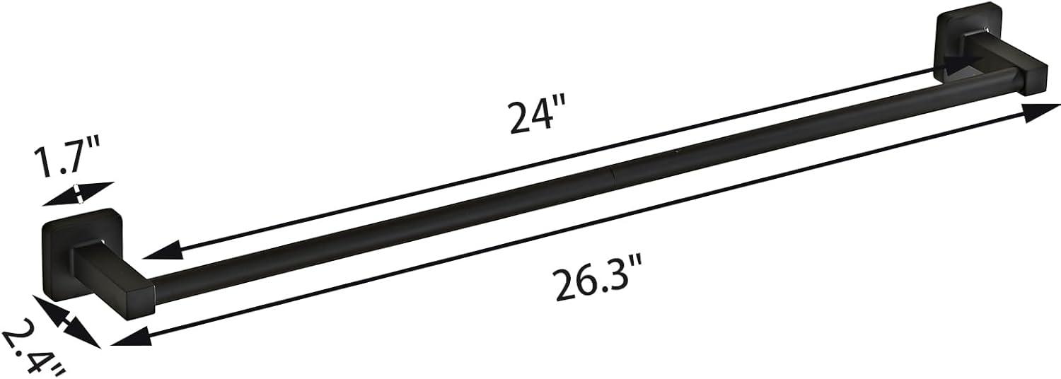 Delta Ara 24 in. Wall Mount Towel Bar Bath Hardware Accessory in Matte Black 77524-BL