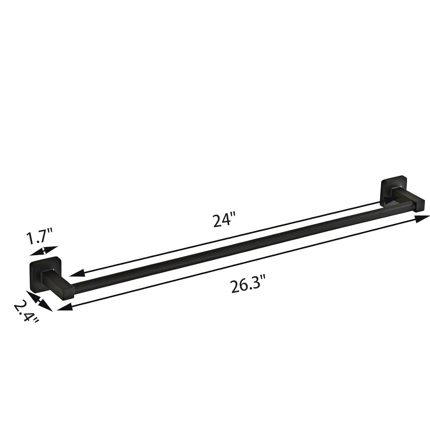 Delta Ara 24 in. Wall Mount Towel Bar Bath Hardware Accessory in Matte Black 77524-BL