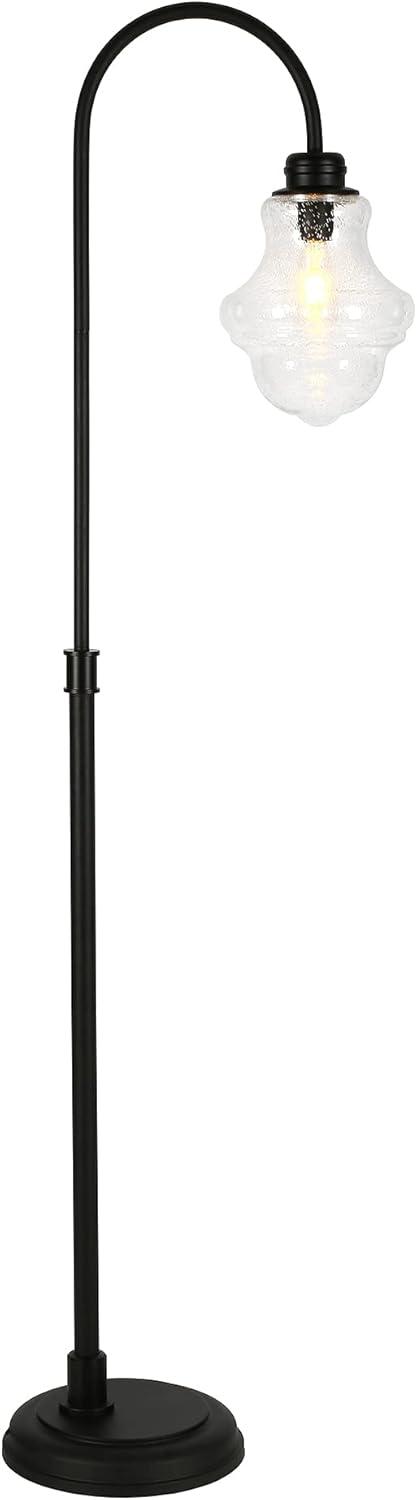 Henn&Hart 12" Blackened Bronze Metal/Glass Floor Lamp