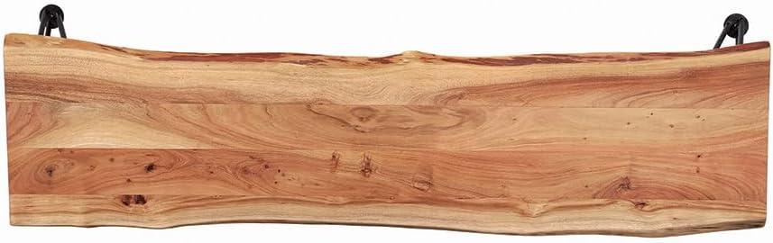 Coaster Sherman Wood Live-edge Bench Natural Acacia and Matte Black