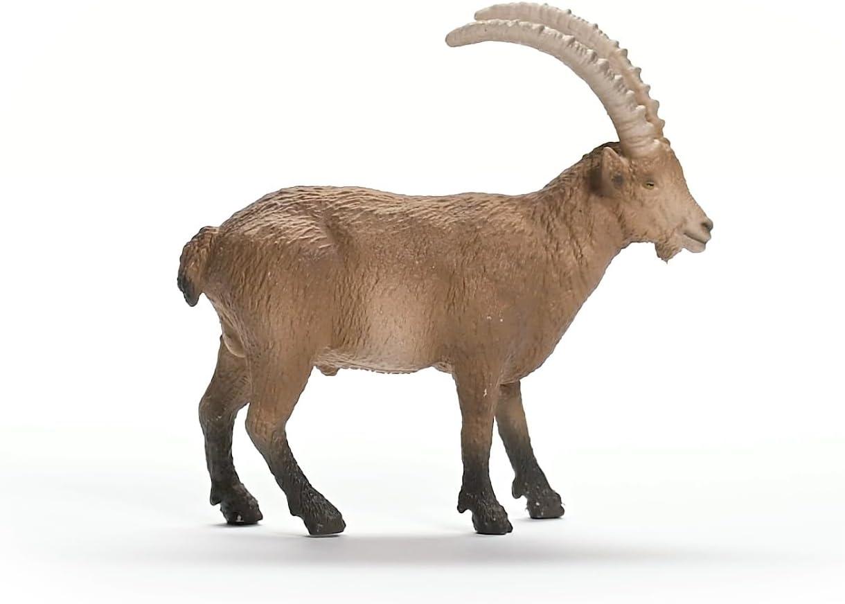 Realistic Brown and Gray Ibex Wild Animal Toy Figurine