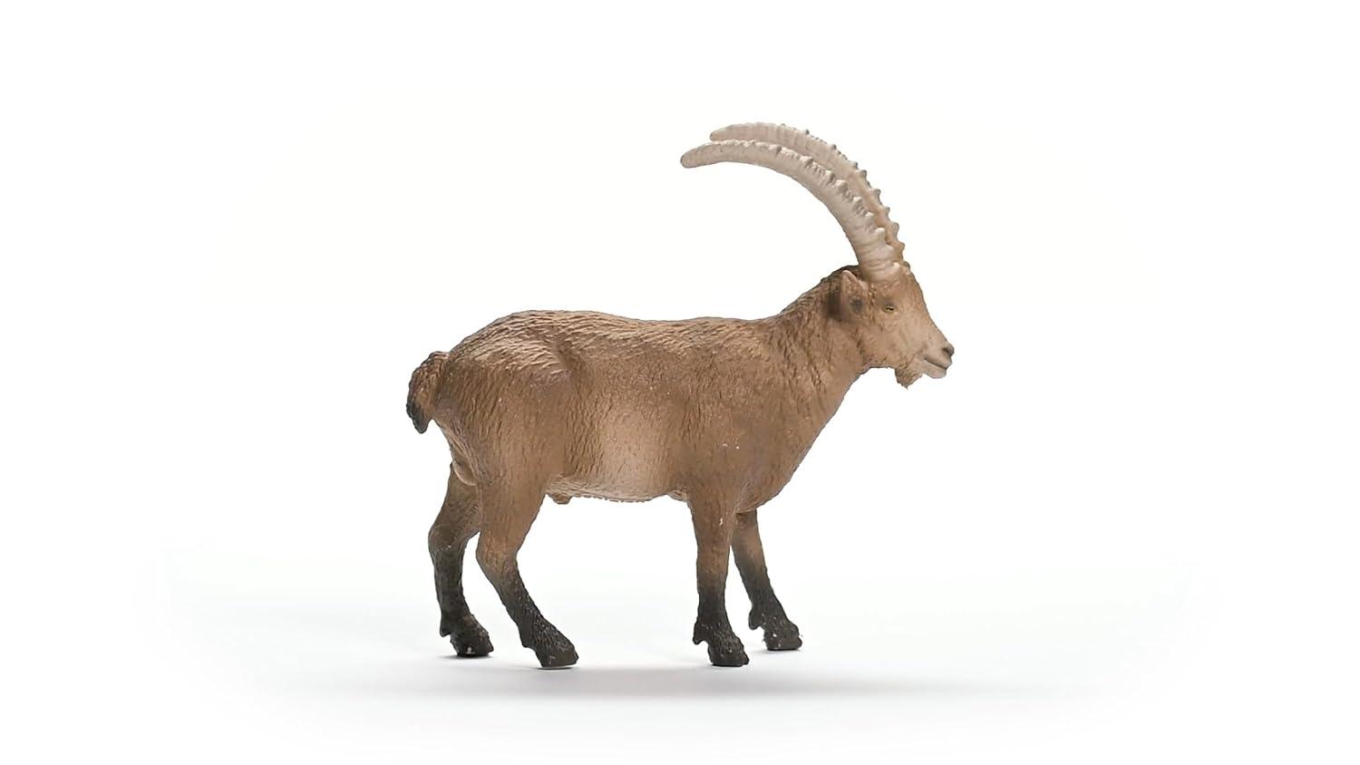 Realistic Brown and Gray Ibex Wild Animal Toy Figurine