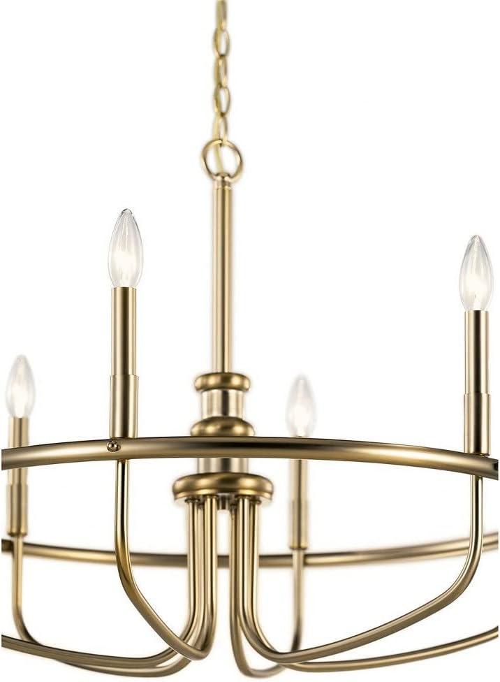 Brushed Nickel 6-Light Modern Candle Chandelier