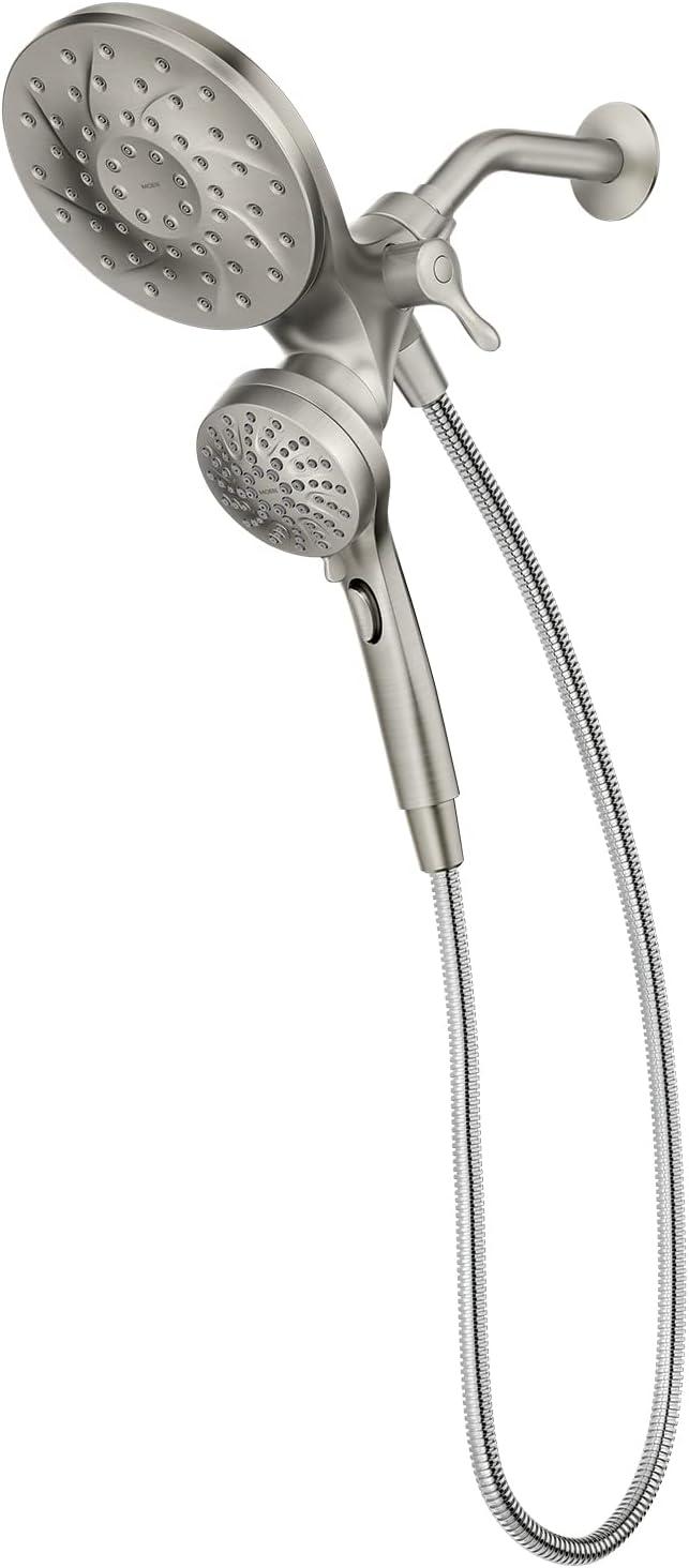 Magnetix Spot Resist Brushed Nickel Multi-Function Handheld Shower Combo