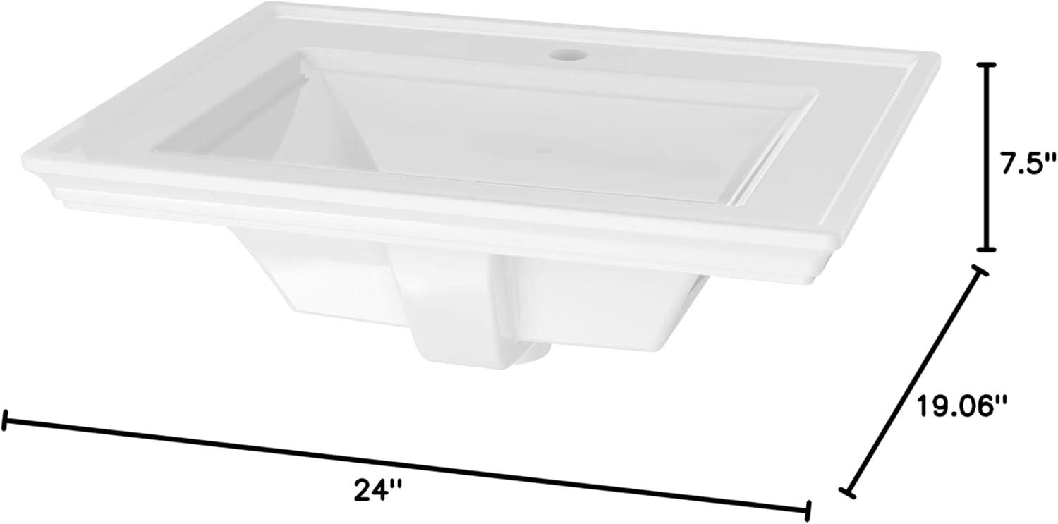 American Standard Town 19.06'' White Ceramic Rectangular Bathroom Sink with Overflow