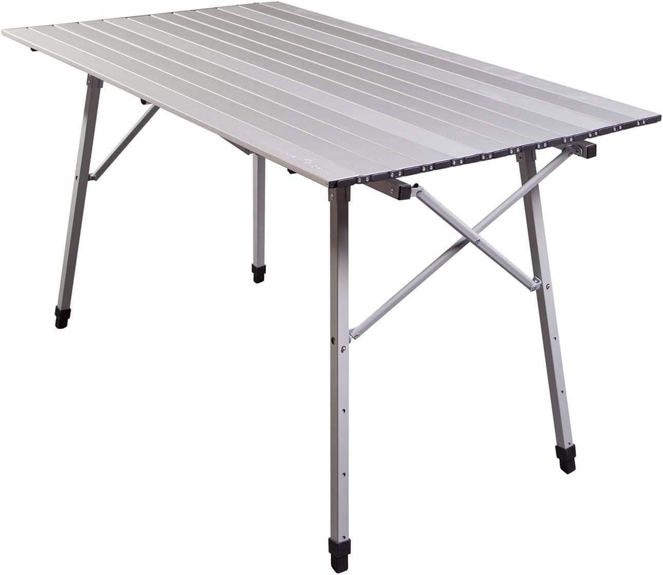 Camp Chef Mesa Aluminum Camp Table, CT48A, 48" x 27" Table Top Dimensions, Adjustable 27-39" Height