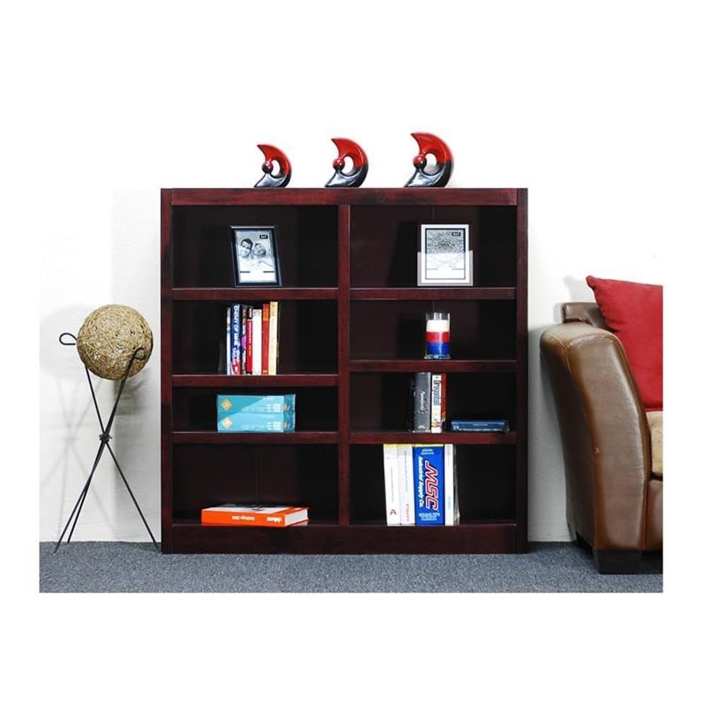 Concepts In Wood  Double Wide Bookcase- Cherry Finish 6 Shelves