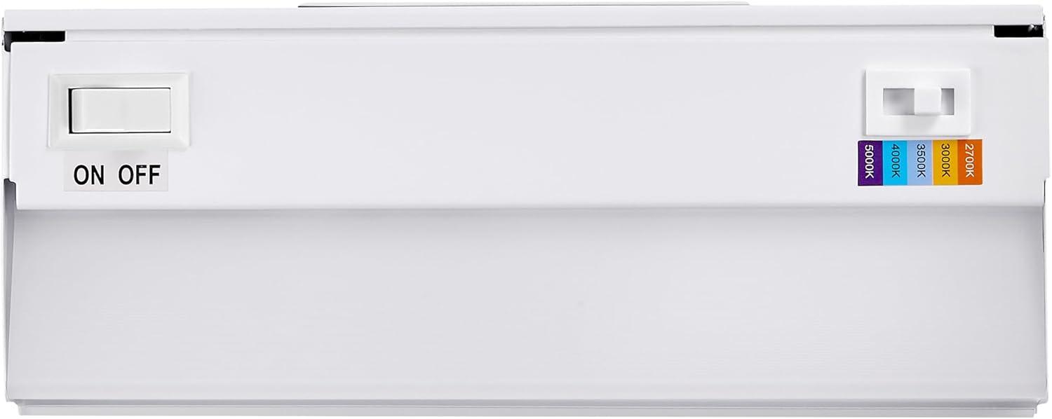 Maxxima 9 in. LED Under Cabinet Light, Hardwired, 270 Lumens, 5 CCT 2700K - 5000K, White, On/Off Switch