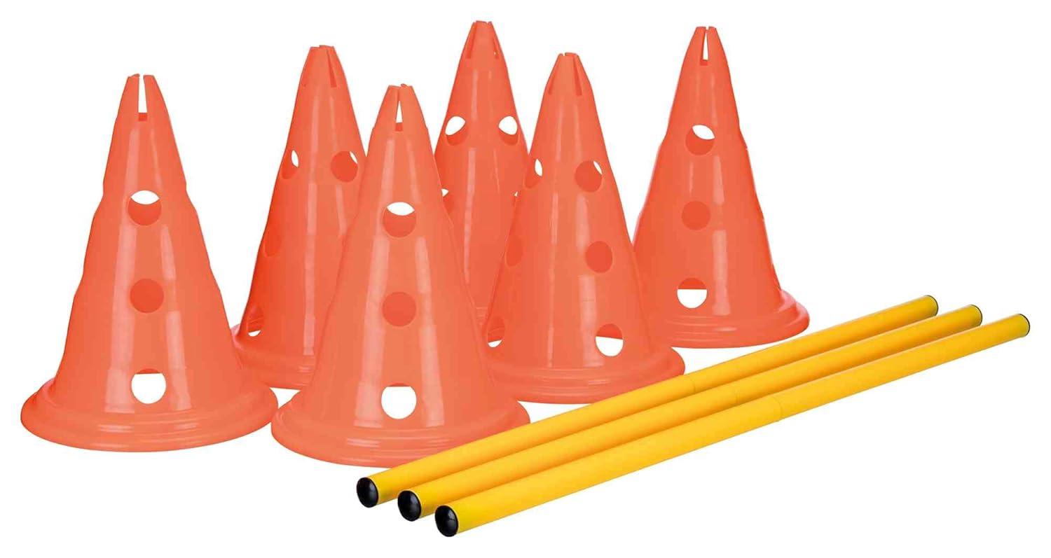 TRIXIE TRIXIE Dog Agility Hurdle Cone Set, Portable Canine Agility Training Set
