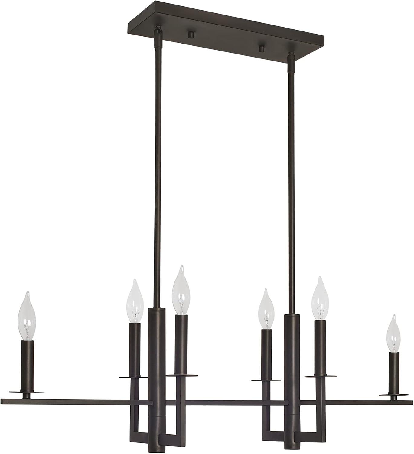 Oil Rubbed Bronze 6-Light Geometric Island Chandelier