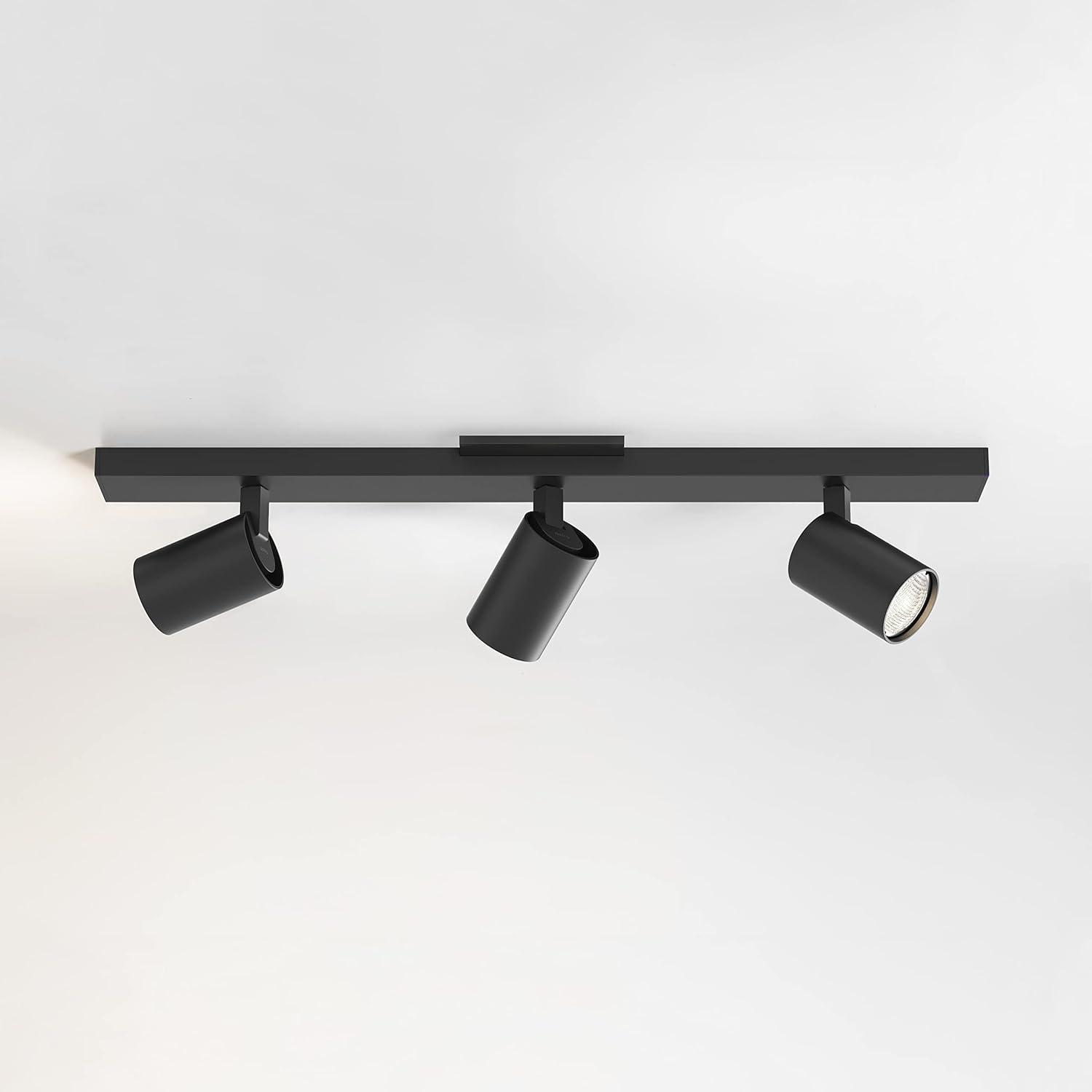 Matte Black Adjustable 3-Light LED Ceiling Spotlight