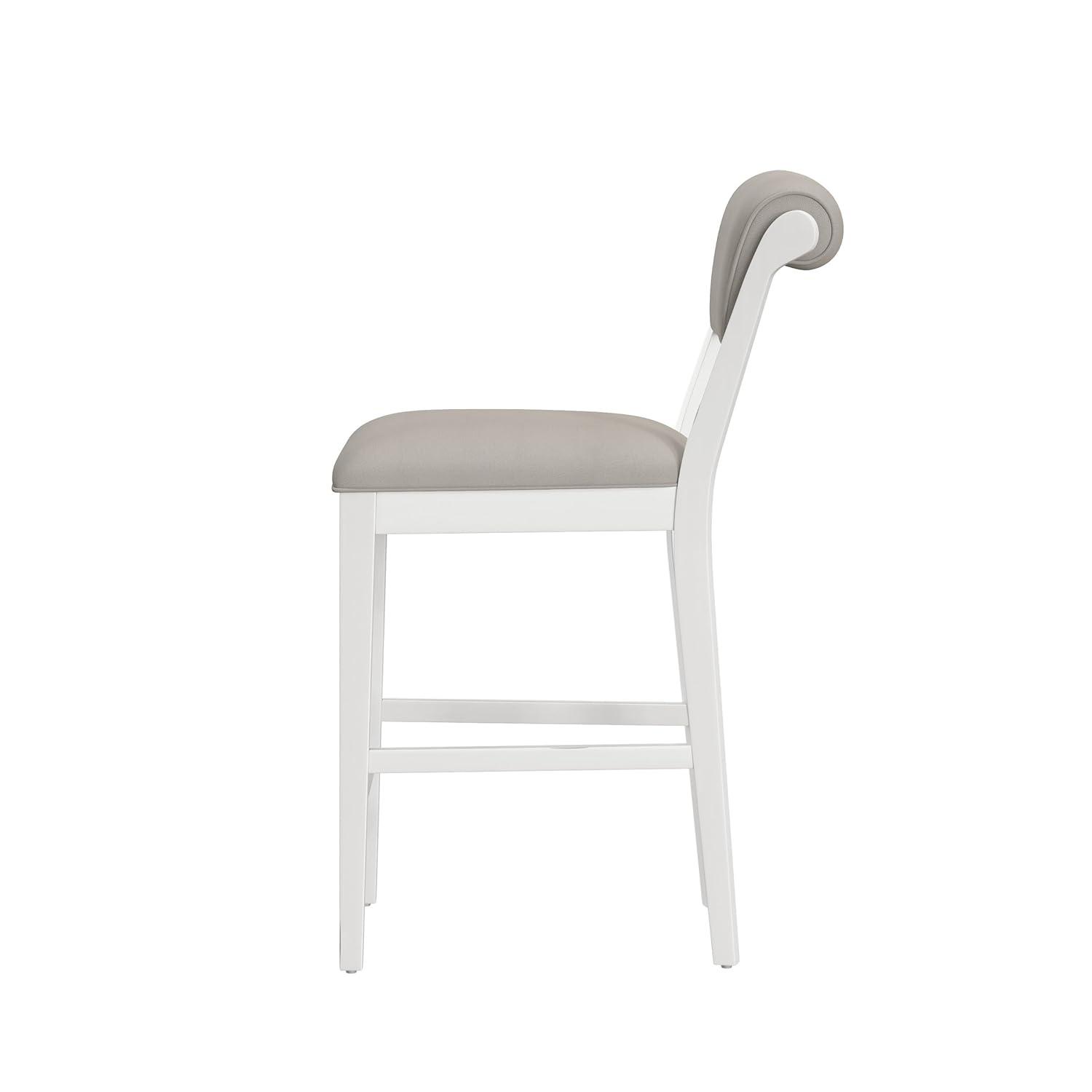 Clarion Wood and Upholstered Panel Back Counter Height Stool Sea White - Hillsdale Furniture
