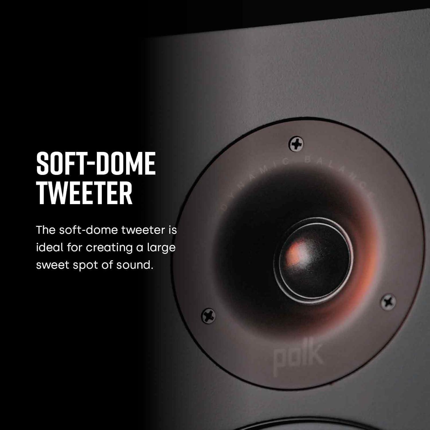 Polk Audio T50 Home Theater and Stereo Floor Standing Tower Speaker (Single, Black) - Deep Bass Response, Dolby and DTS Surround