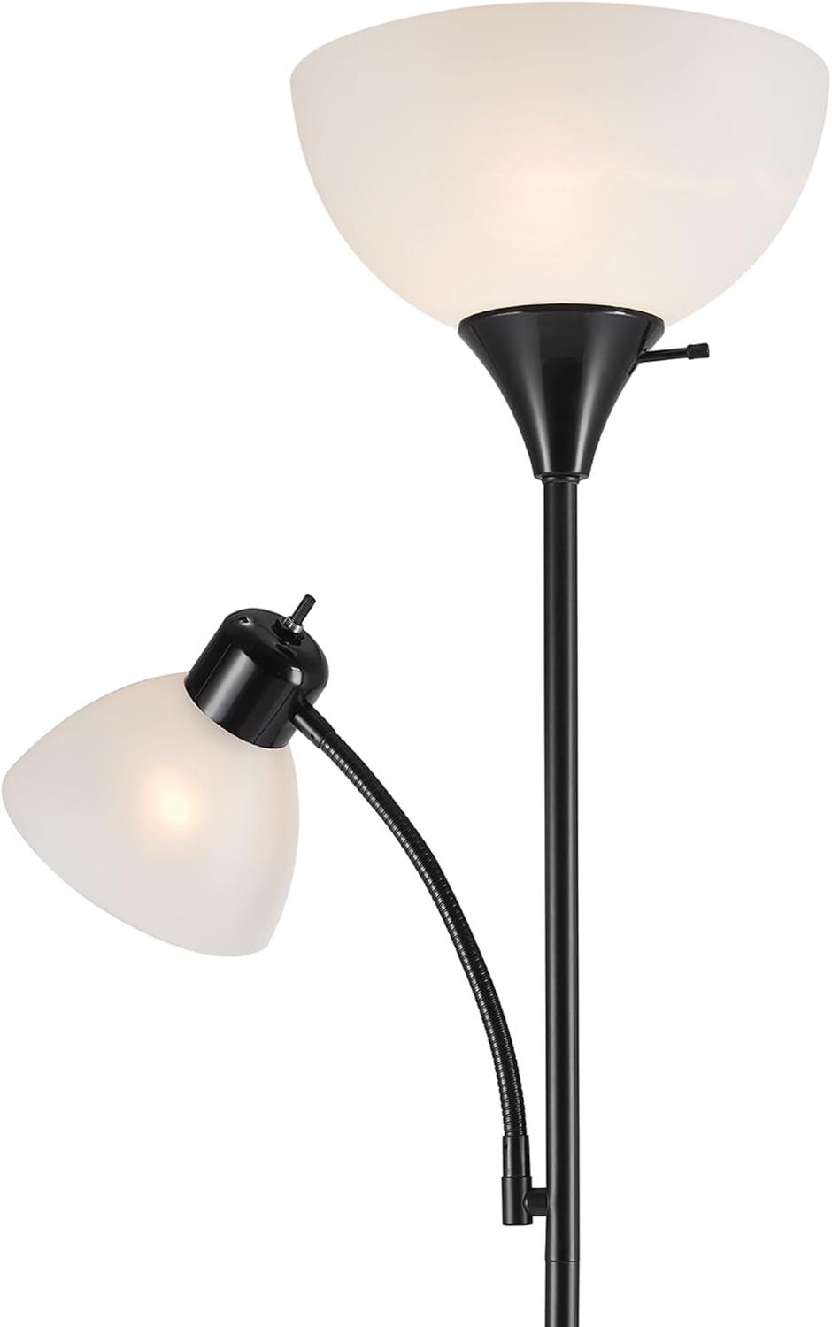 Globe Electric Delilah 72 in. Matte Black Color Torchiere Floor Lamp