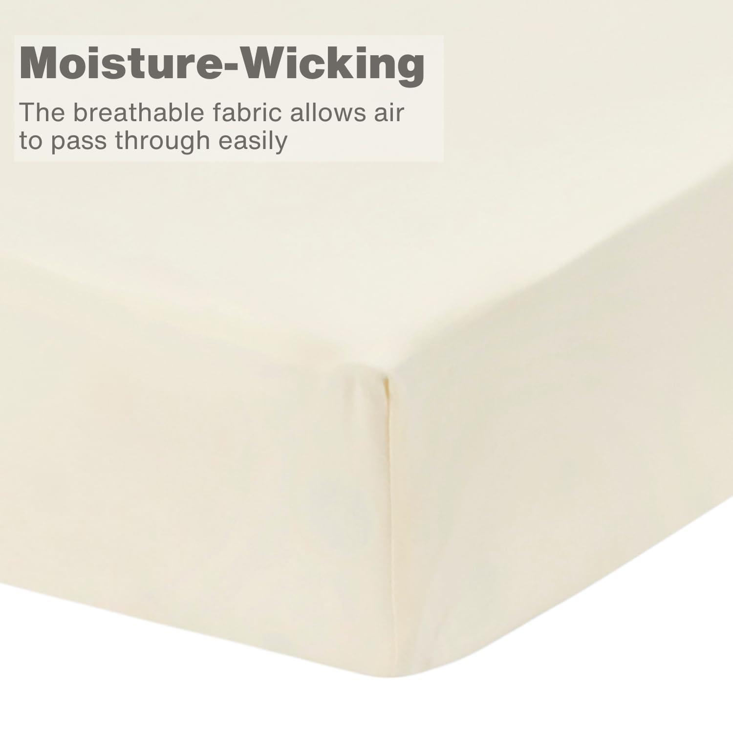 Everyday Kids Fitted Crib Sheet, 100% Soft Breathable Microfiber Baby Sheet, Fits Standard Size Crib Mattress 28in x 52in, Beige Nursery Sheet