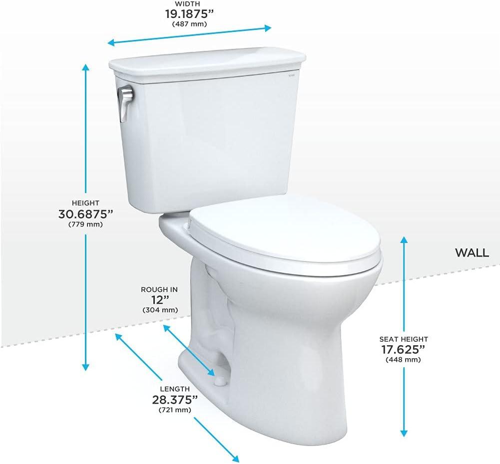 White Vitreous China Elongated Two-Piece Toilet with SoftClose Seat
