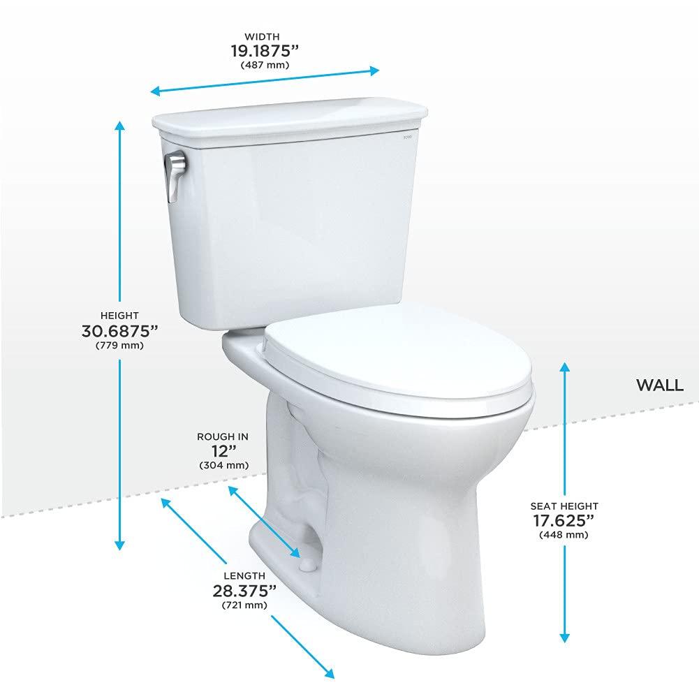 White Vitreous China Elongated Two-Piece Toilet with SoftClose Seat