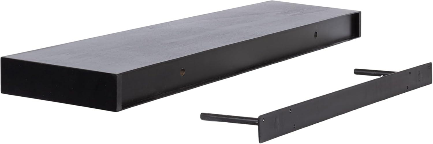 Kate & Laurel All Things Decor 36"x8" Havlock Wood Floating Shelf Black