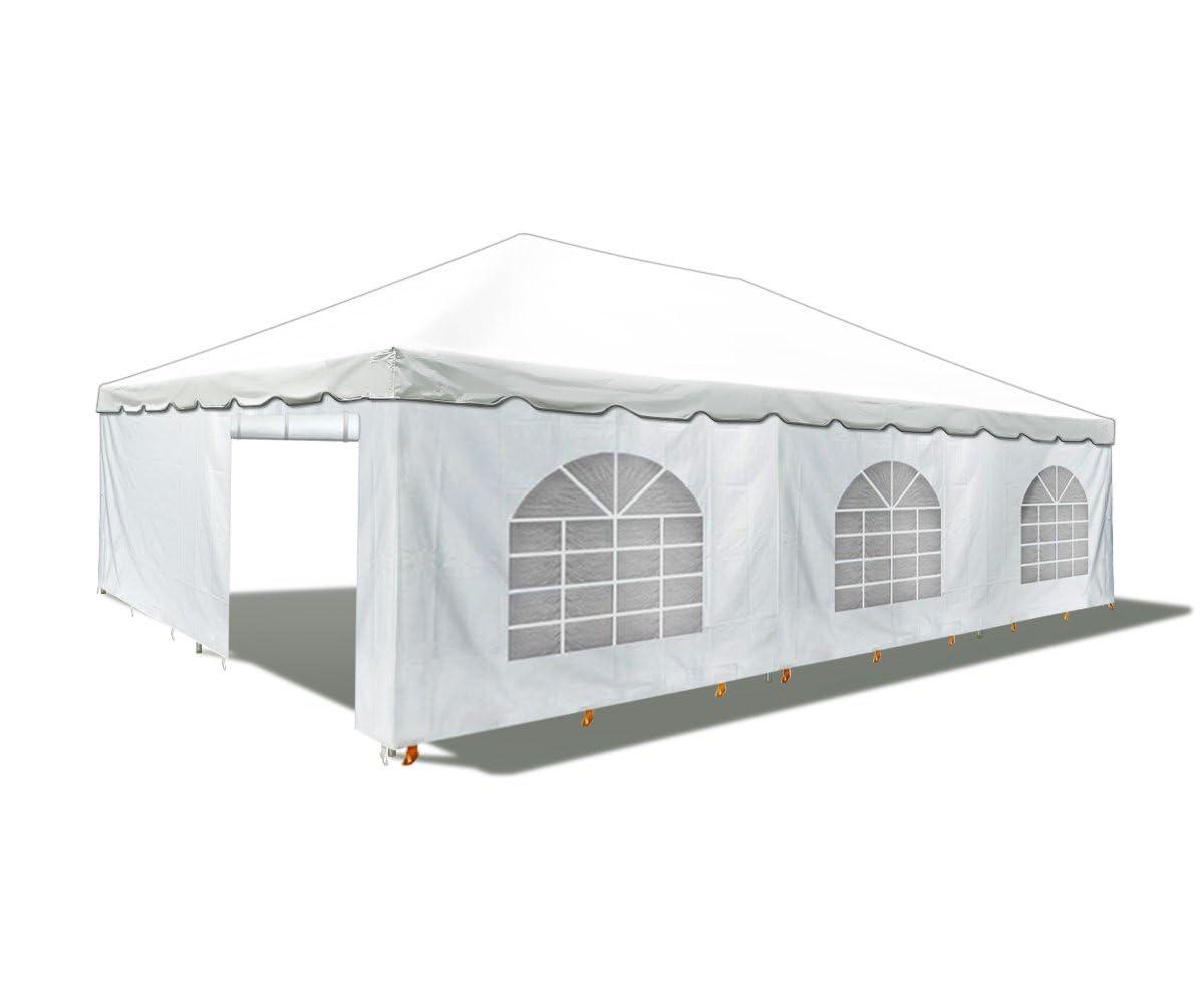 Party Tents Direct 20' x 20' Weekender Pole Party Tent with Sidewalls, Red