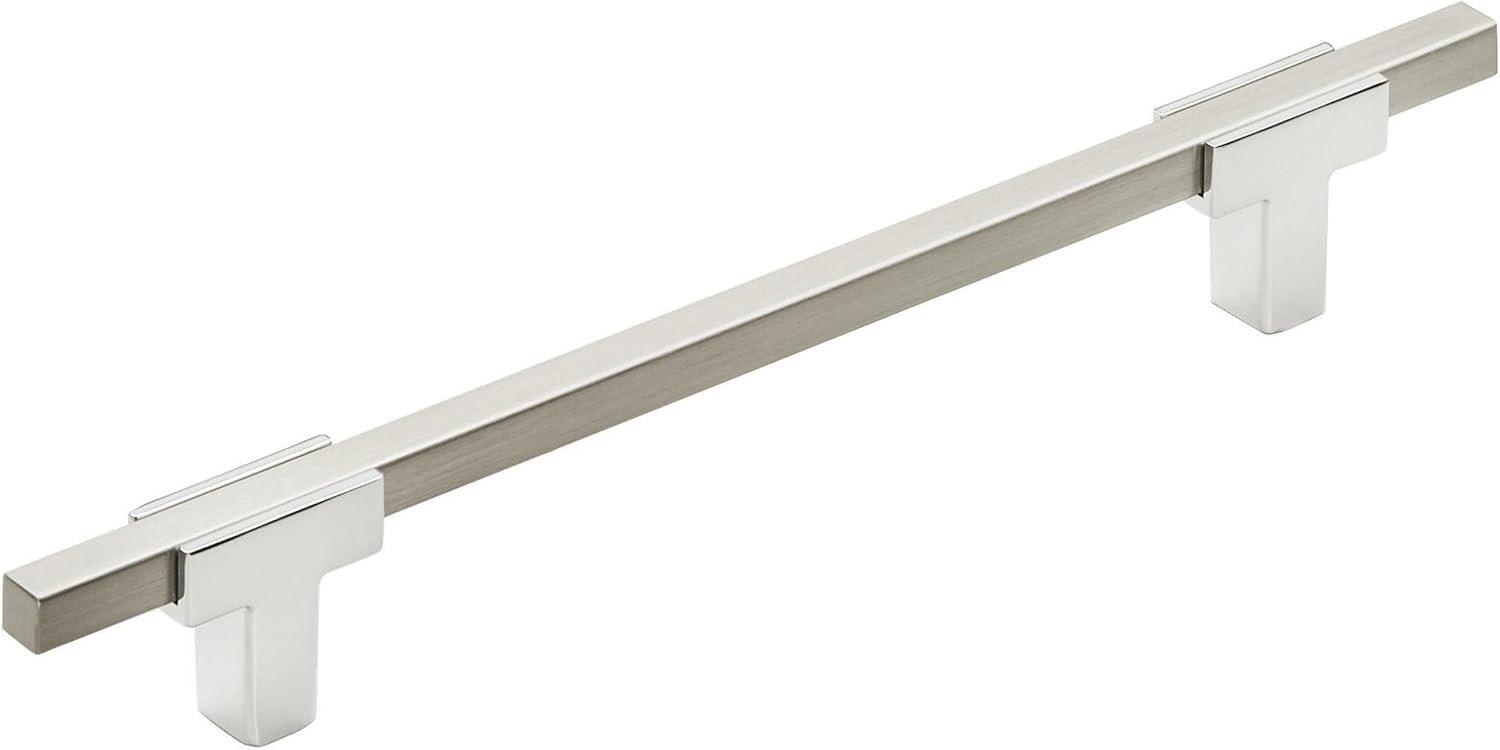 Amerock Urbanite 6-5/16 inch (160mm) Center-to-Center Polished Chrome/Satin Nickel Cabinet Pull