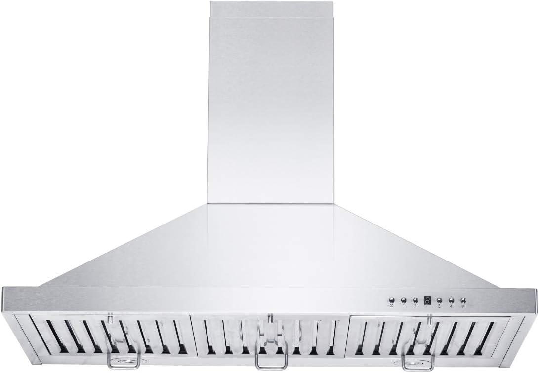36" 400 CFM Convertible Wall Mount Range Hood in Brushed Stainless Steel
