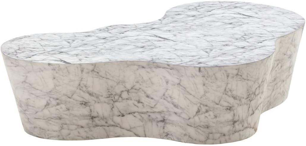 Free Form White Marble Outdoor Coffee Table