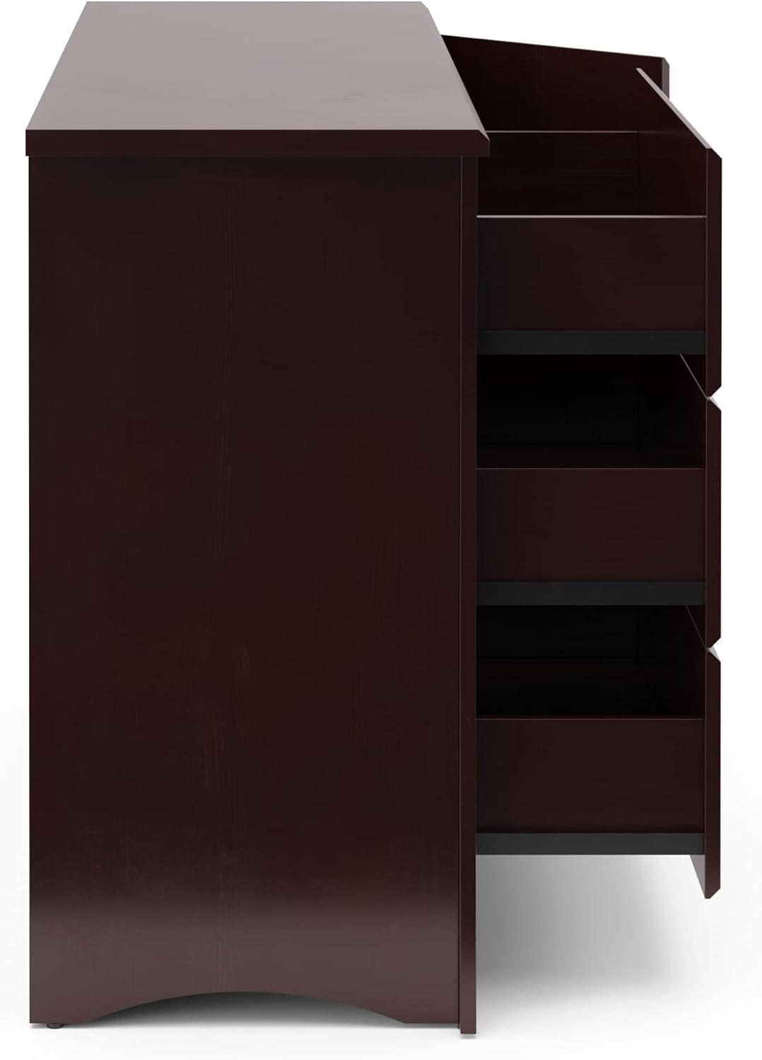 Storkcraft Crescent 3 Drawer Nursery Combo Dresser, Espresso