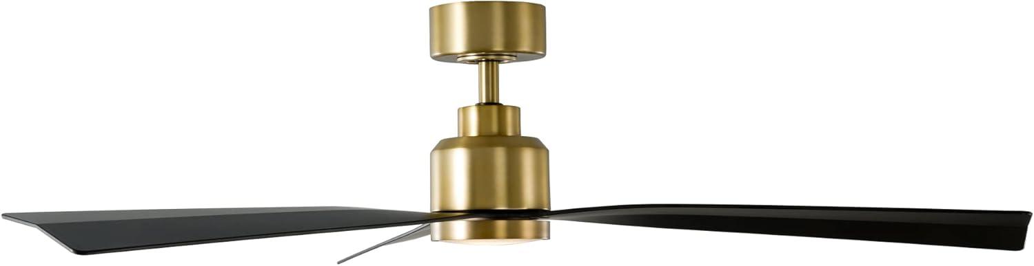 52'' Soft Brass & Matte Black Smart Ceiling Fan with Remote