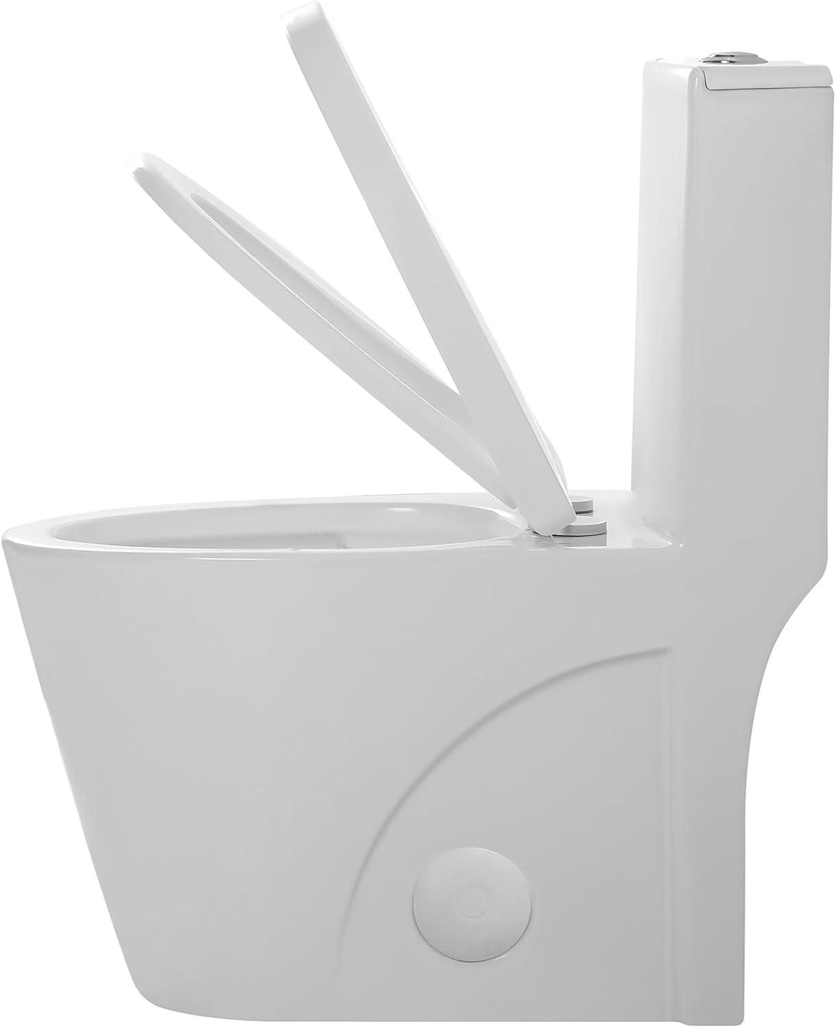 Fine Fixtures MOTB7W Dual-Flush Elongated One-Piece Toilet with High Efficiency Flush