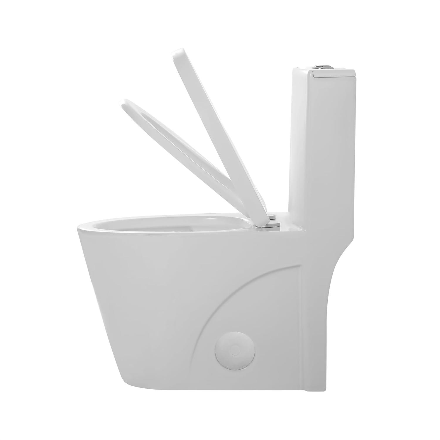 Fine Fixtures MOTB7W Dual-Flush Elongated One-Piece Toilet with High Efficiency Flush