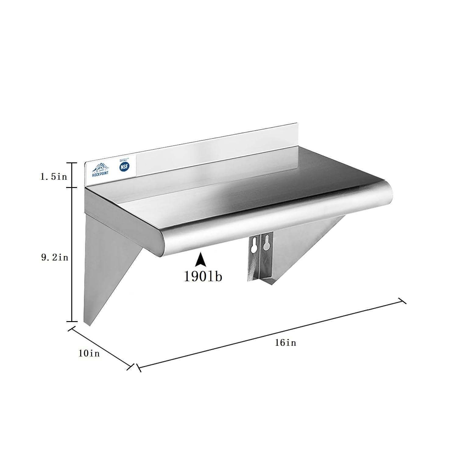 GRIDMANN NSF Stainless Steel Wall-Mount Shelf by Latitude Run