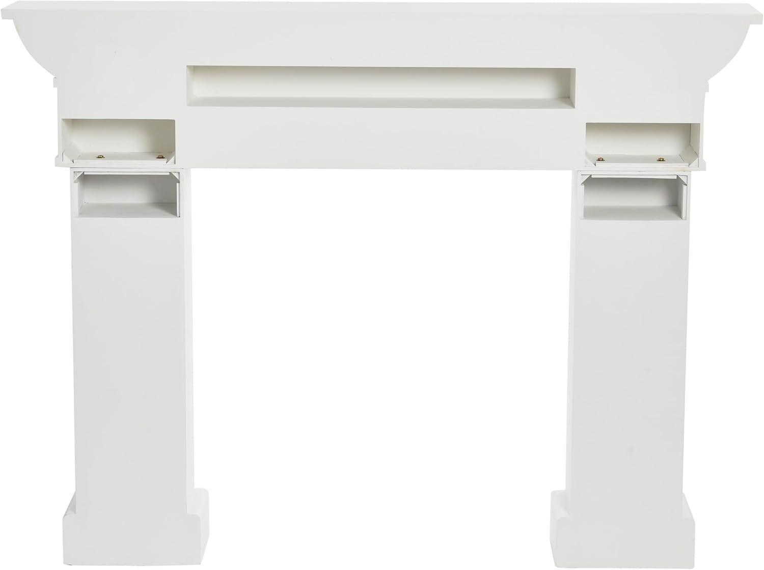 Storied Home Monolith Decorative Fireplace Mantel White: Fir Wood & MDF, Wall Mount, 49.625"H