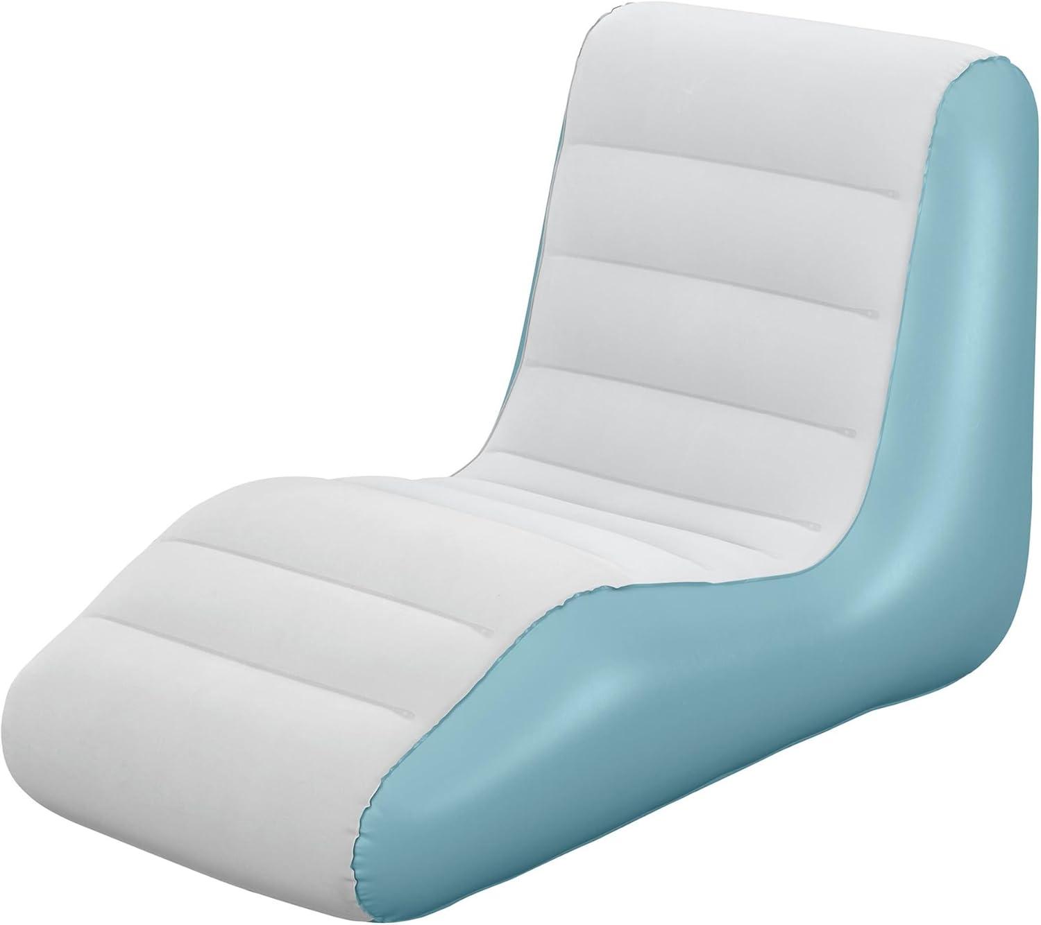 Bestway Leisure Luxe Chaise Lounger – Inflatable Air Recliner, Blue & Grey