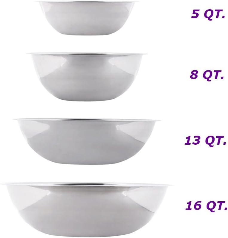 Stainless Steel Nesting Mixing Bowl Set with Flat Base, 4-Piece