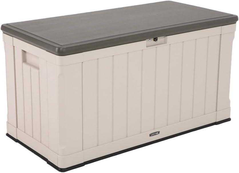 Lifetime 50.3'' W 116 Gallons Water Resistant Polyethylene Plastic Lockable Deck Box in Tan