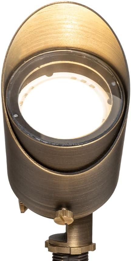 Bronze Cast Brass Adjustable Outdoor Spotlight with Warm White LED