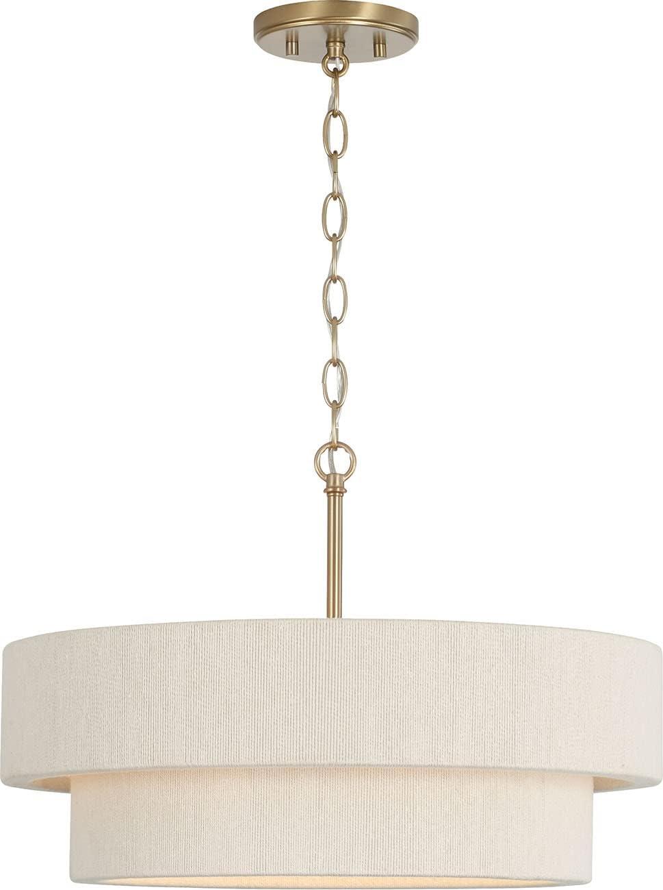 Matte Brass Dual Mount 4-Light Drum Pendant