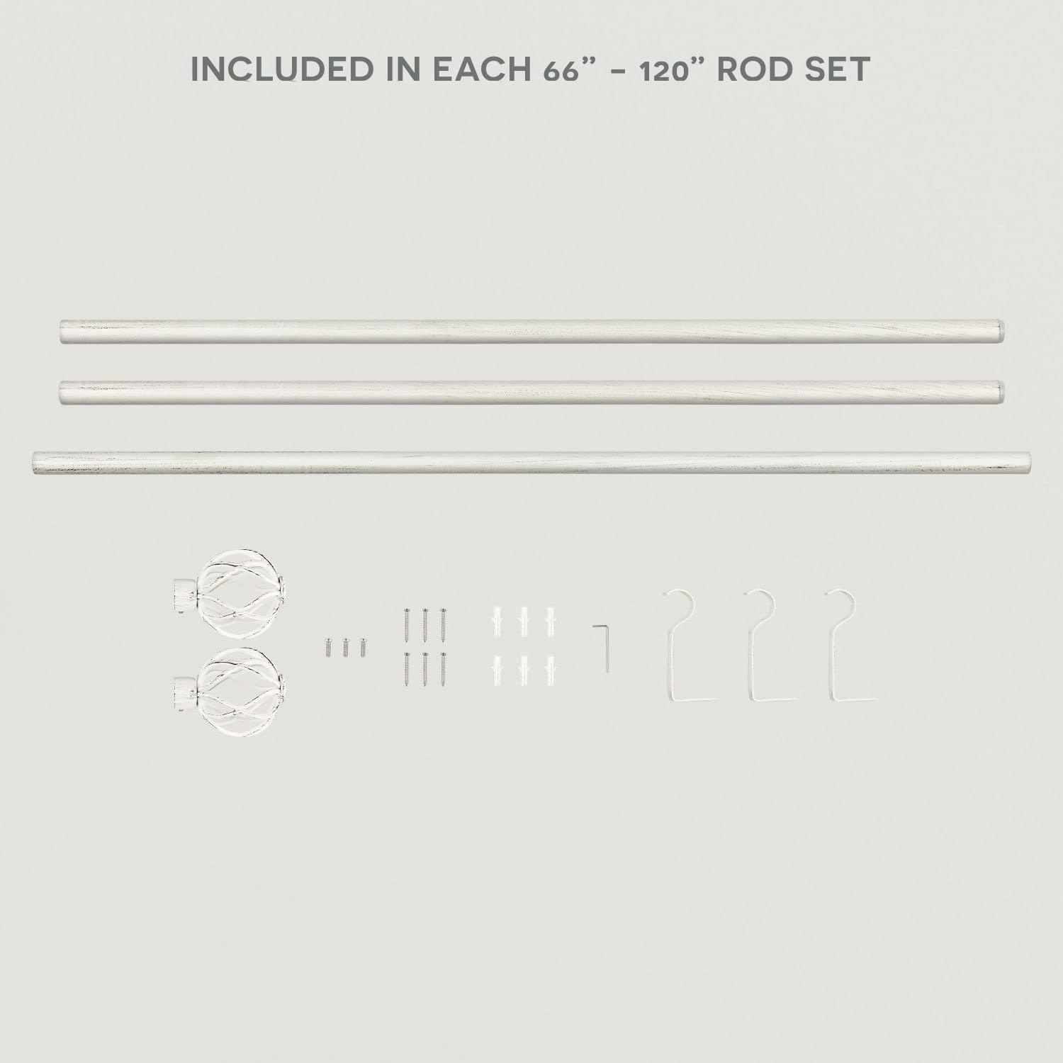 Red Barrel Studio® Exclusive Home Ogee 1" Curtain Rod and Coordinating Finial Set, Adjustable
